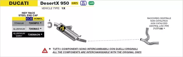 Arrow 71771MI Non Catalized Mid-Pipe