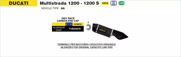 Arrow 71832AKN Indy Race Aluminium Dark Slip On With Carbon End Cap