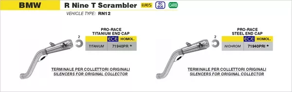 Arrow 71940PRI Pro-Race Nichrom Slip Ons Kit