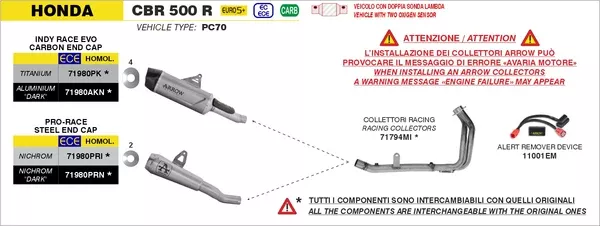 Arrow 71980AKN Indy Race EVO Aluminium Dark Slip On With Carbon End Cap