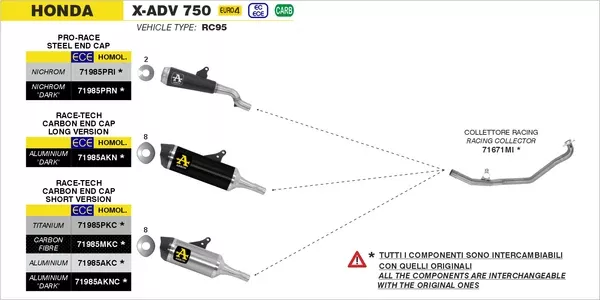 Arrow 71985AKC Race-Tech Aluminium Slip On With Carbon End Cap - Short Version