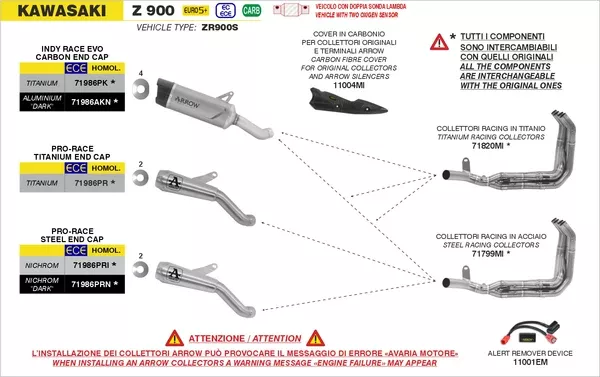 Arrow 71986AKN Indy Race EVO Aluminium Dark Slip On With Carbon End Cap