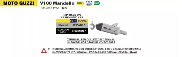 Arrow 77506AKN Indy Race EVO Aluminium Dark Slip On With Carbon End Cap