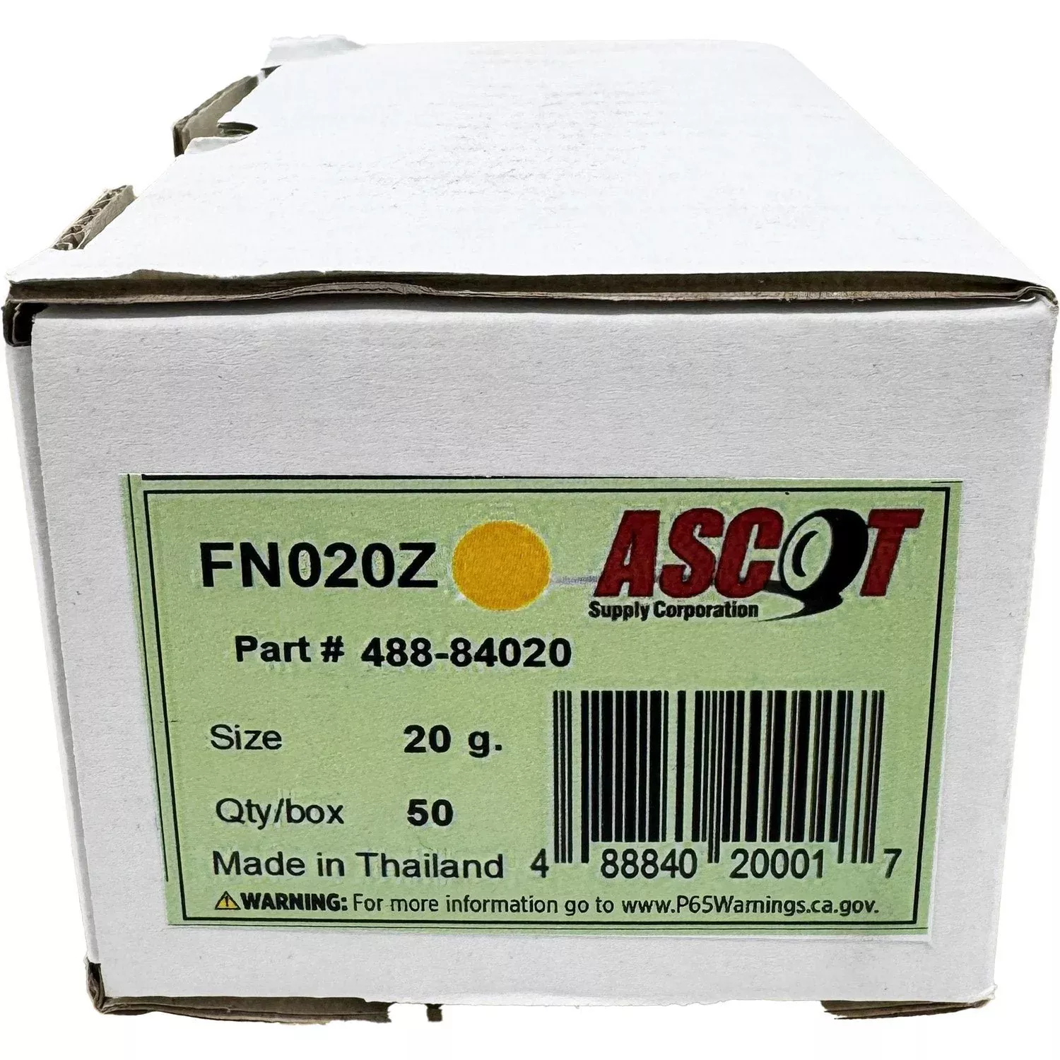 Ascot FN Style Coated Zinc Clip-On Wheel Weight 20 gm (.75oz) – Box of 50