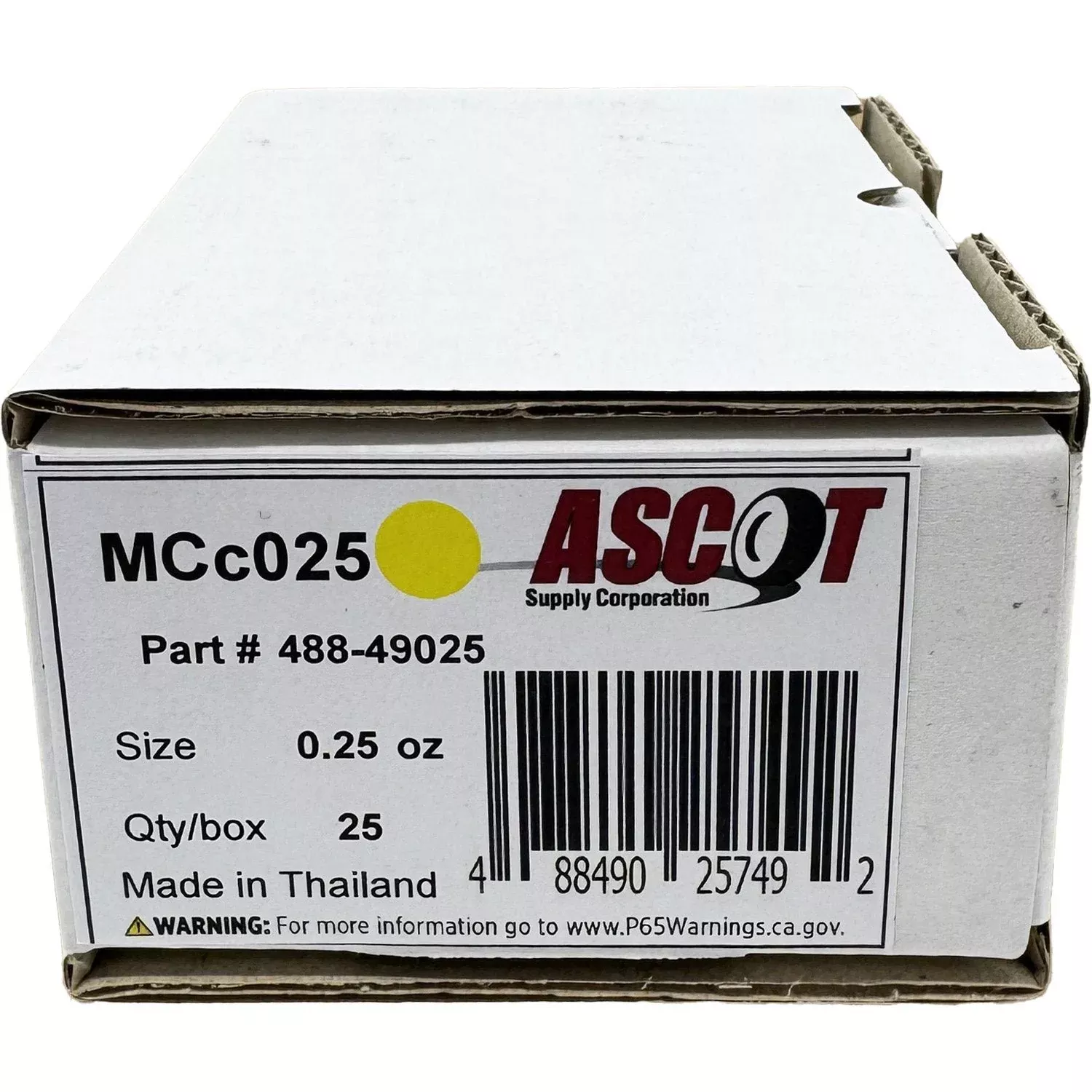 Ascot MC Style Coated Lead Clip-On Wheel Weight .25oz – Box of 25