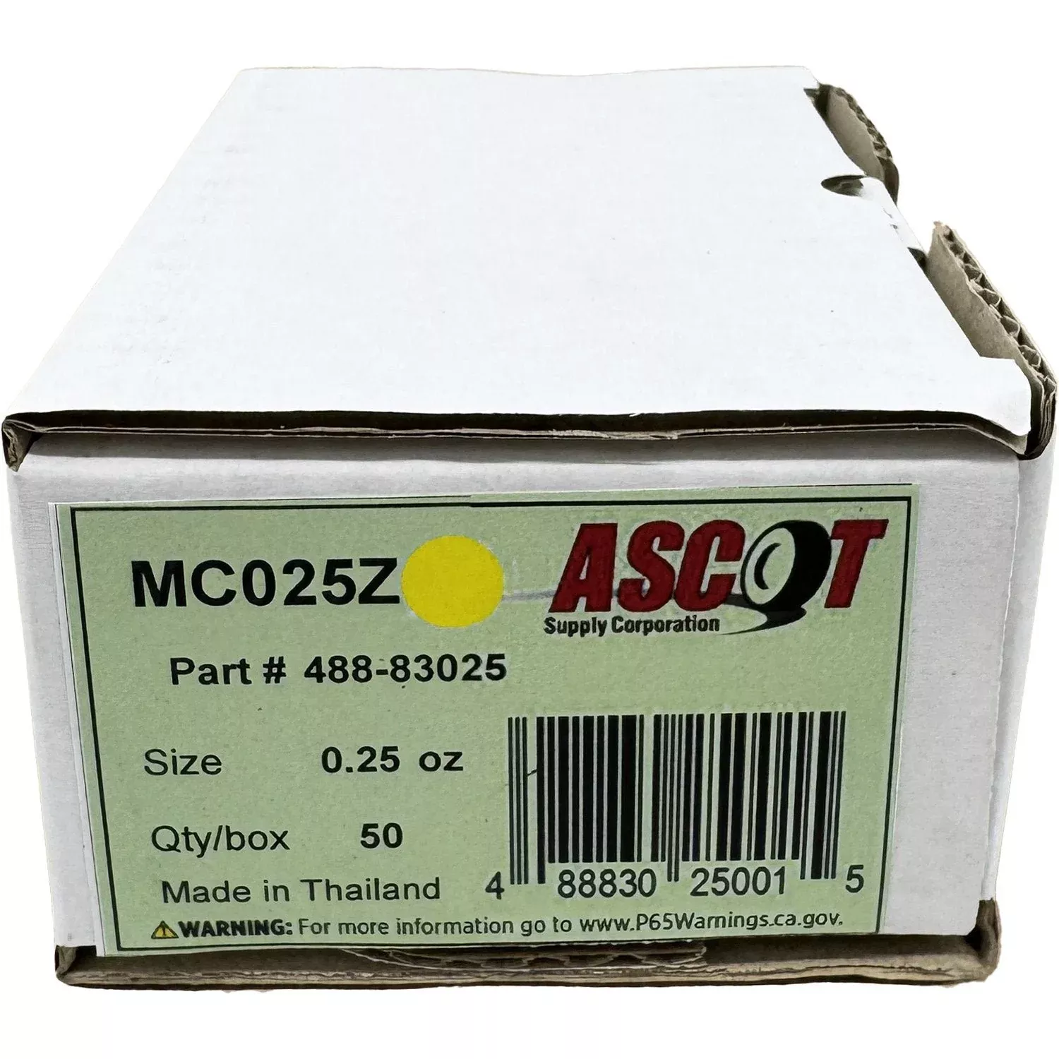 Ascot MC Style Coated Zinc Clip-On Wheel Weight .25oz – Box of 50