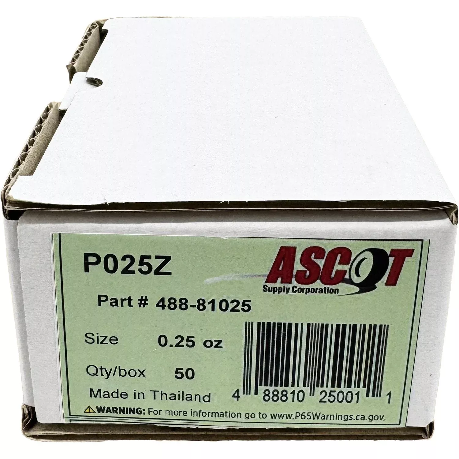 Ascot P Style Coated Zinc Clip-On Wheel Weight .25oz – Box of 50