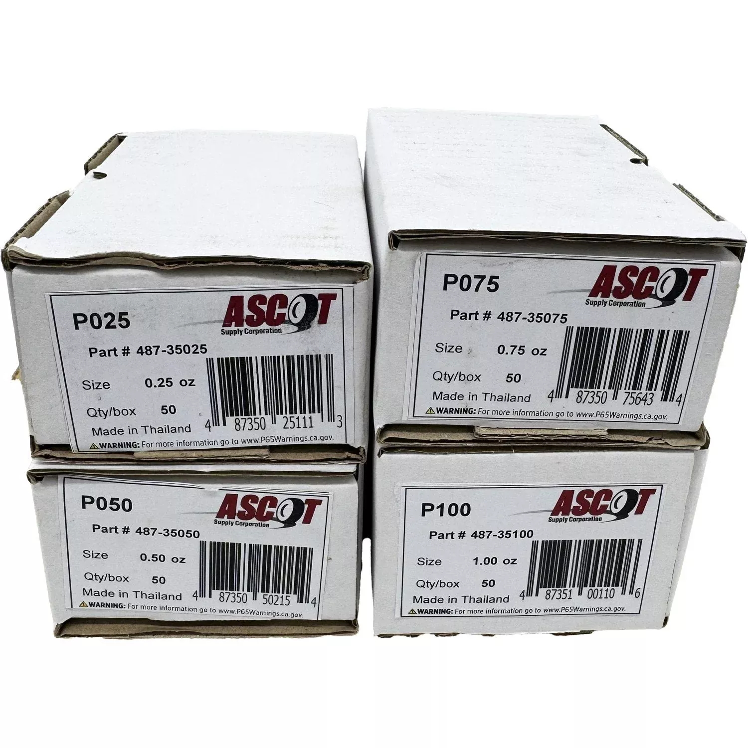 Ascot P Style Uncoated Lead Clip-On Wheel Weight Bundle .25oz-1.00oz (4 Items)