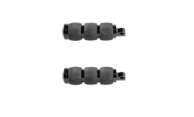 Avon Black 3 Ring Air Cushioned Male Mount Folding Footpegs for Harley Davidson