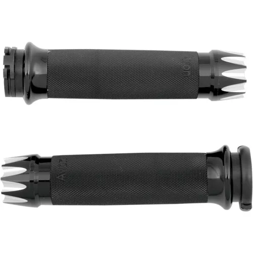 Avon Custom Contour Excalibur Grips for Harley Dual Cable - Black