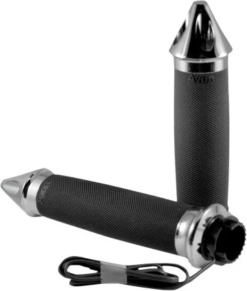 Avon Custom Heated Chrome Spike Handlebar Grips (MT-CC-85C-SP-HT)