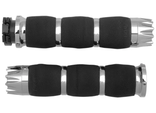 Avon Excalibur Chrome Air Grips for 1" Metric Handlebars (MT-AIR-90-CH-EX)