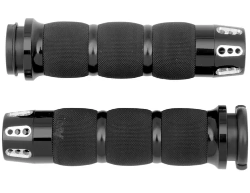 Avon Gatlin Air Cushioned Throttle by Wire Black Grips (AIR-90-AN-FL-GA)