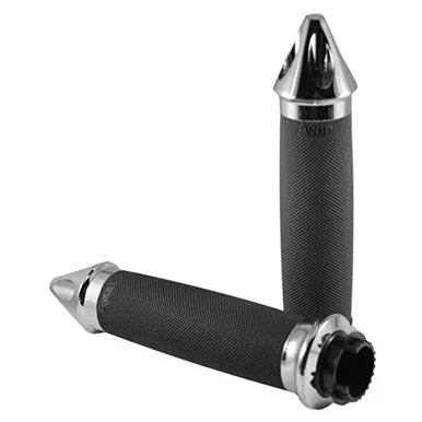 Avon Grips MT-CC-85-CH-SPK Chrome Custom Contour Grips for Metric Cruiser