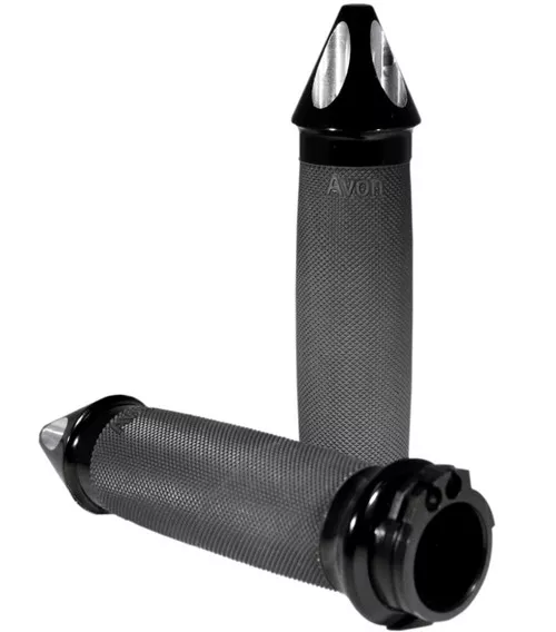 Avon Spike Black Anodized Contour Handlebar Grips (SB-CC-86-AN-SPK)