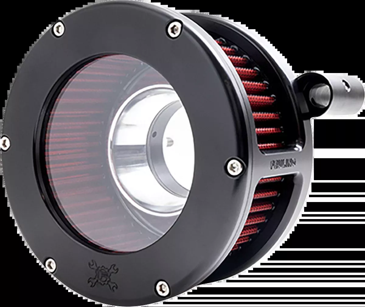 BA Air Cleaner Kit - Black/Clear with Red Filter - '93-'99 Evolution Big Twin