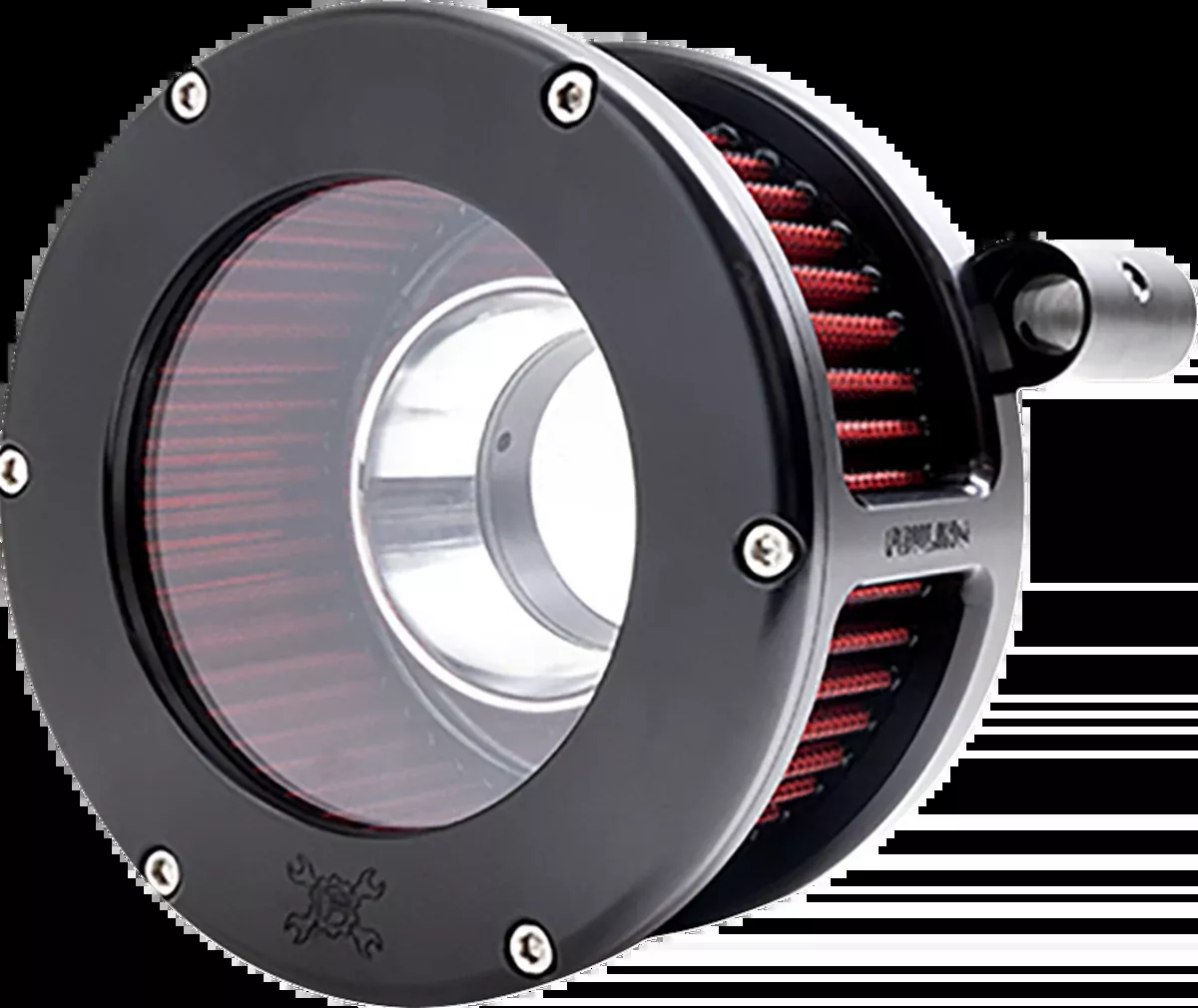 BA Air Cleaner Kit - Black/Clear with Red Filter - Twin Cam