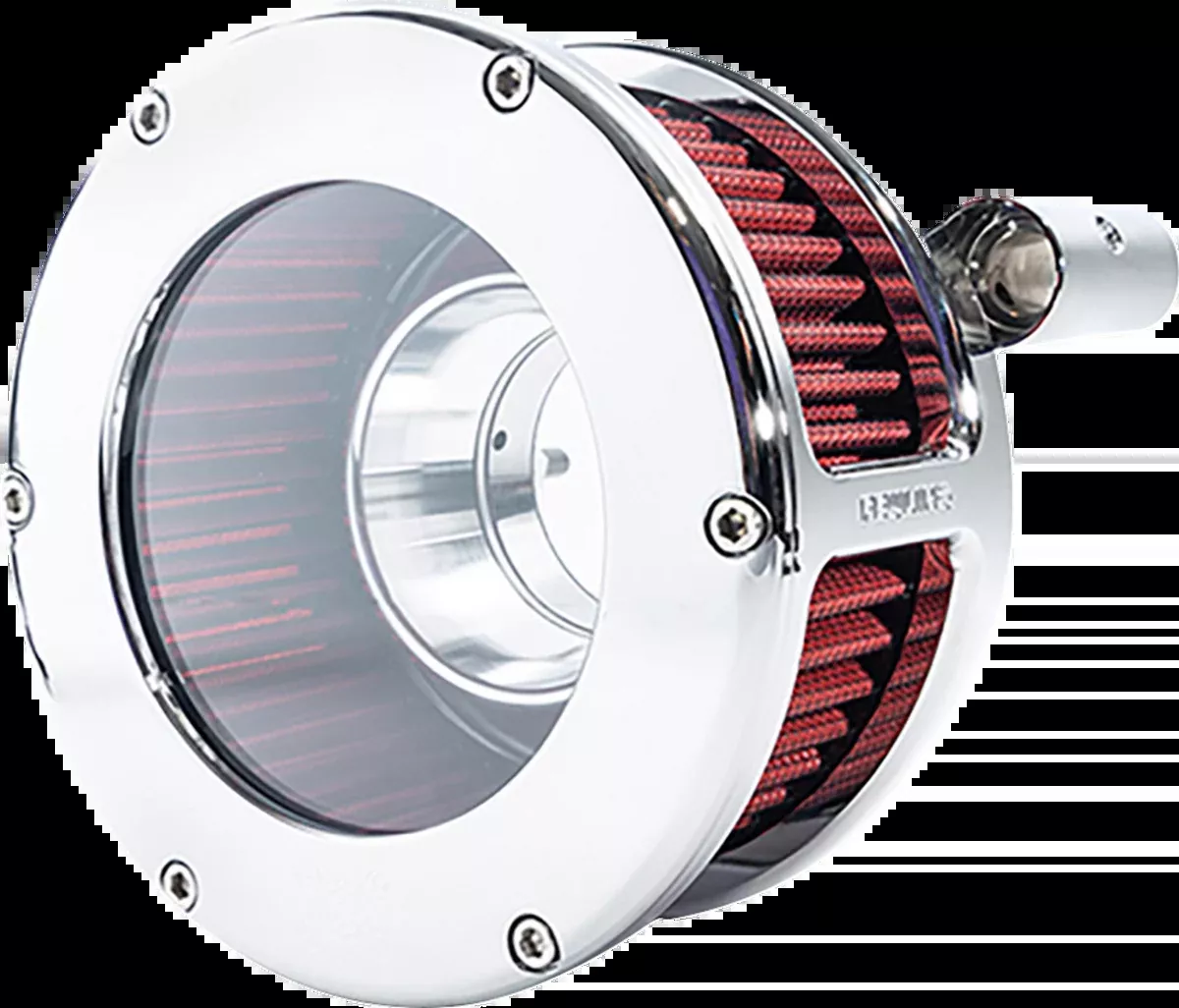BA Air Cleaner Kit - Chrome/Clear with Red Filter - '08-'17 Dyna/Softail/Touring