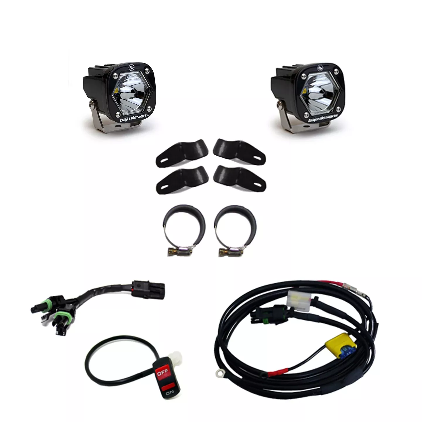 Baja Designs DOT LP6 LED Headlight Kit 2014-2023 Harley Davidson Street Glide (White) Baja Designs Replacement Lens Kit Green S2 Series Baja Designs
