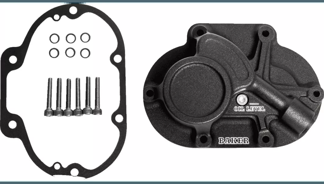 Baker Drivetrain Mechanical Transmission Side Cover for '07-23 Harley Davidson Touring, '07-23 Softail, '06-17 Dyna Models - Gloss Black