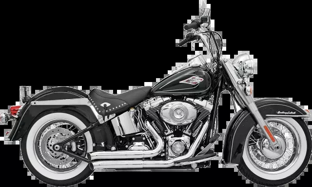 Bassani 2-2 Chrome FireSweep Exhaust for 1986-17 Harley Softail FLSTF FXST FLST