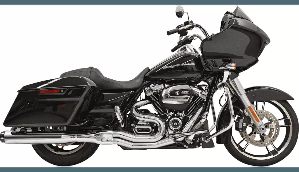 Bassani 2-into-1 High Performance Exhaust System for '17-23 Harley Davidson Touring Models - Chrome - 49-State