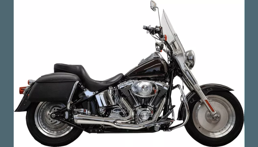 Bassani 2-into-1 Short Ripper Exhaust System for '86-17 Harley Davidson Softail - Chrome