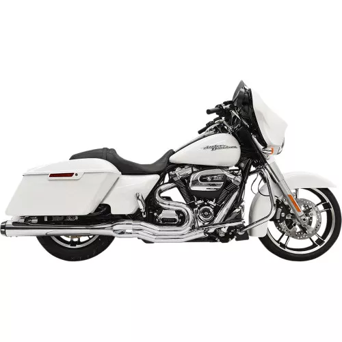 Bassani B4 2-into-1 Exhaust System for 2017-2023 Harley Touring - Megaphone Muffler - Chrome