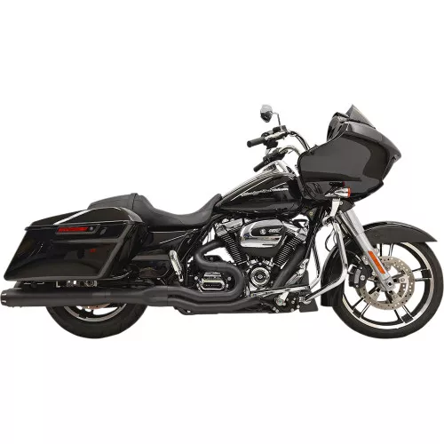 Bassani B4 2-into-1 Exhaust System for 2017-2025 Harley Touring - Straight Can Muffler - Black