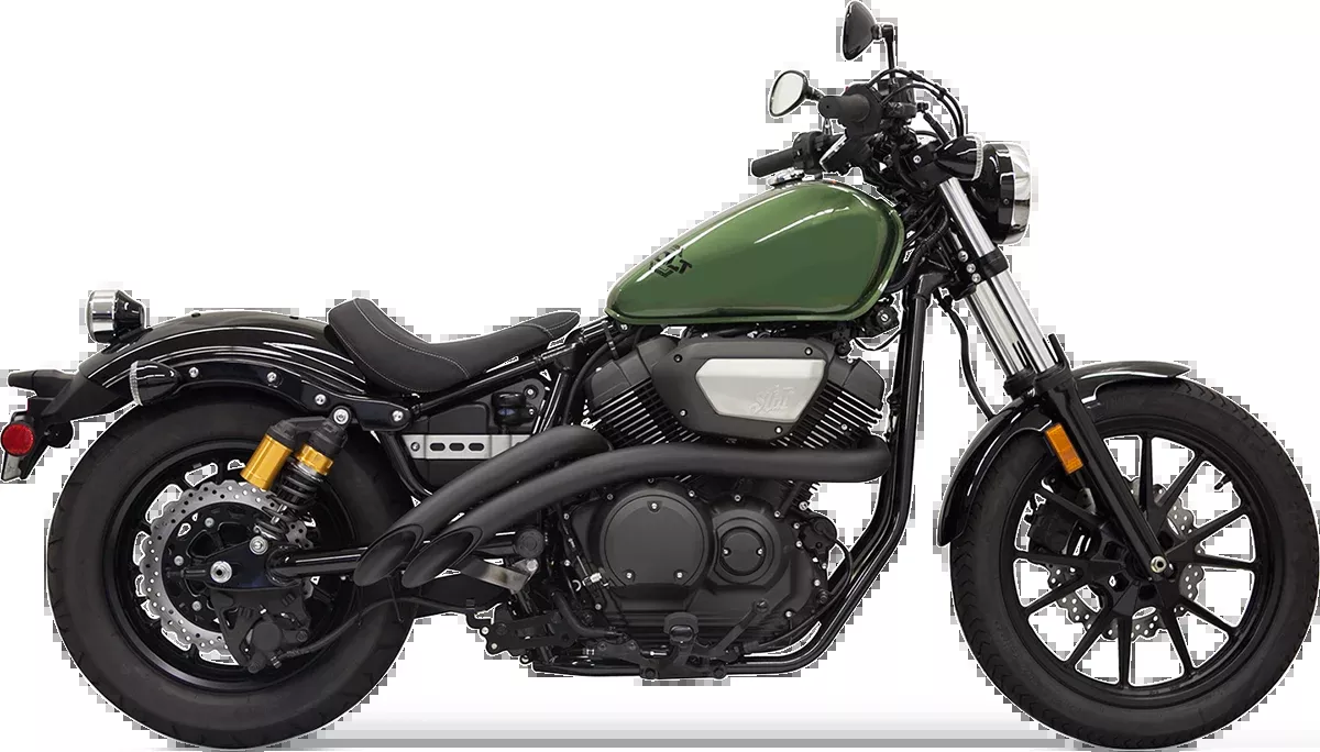 Bassani Black Radius Sweeper 2-2 Exhaust 2014-2019 Yamaha Bolt XV 950 Spec
