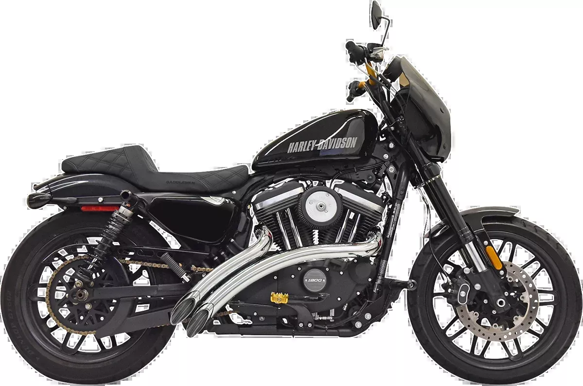 Bassani Chrome 2-2 Sweeper Radius Exhaust for 2014-2022 Harley Sportster