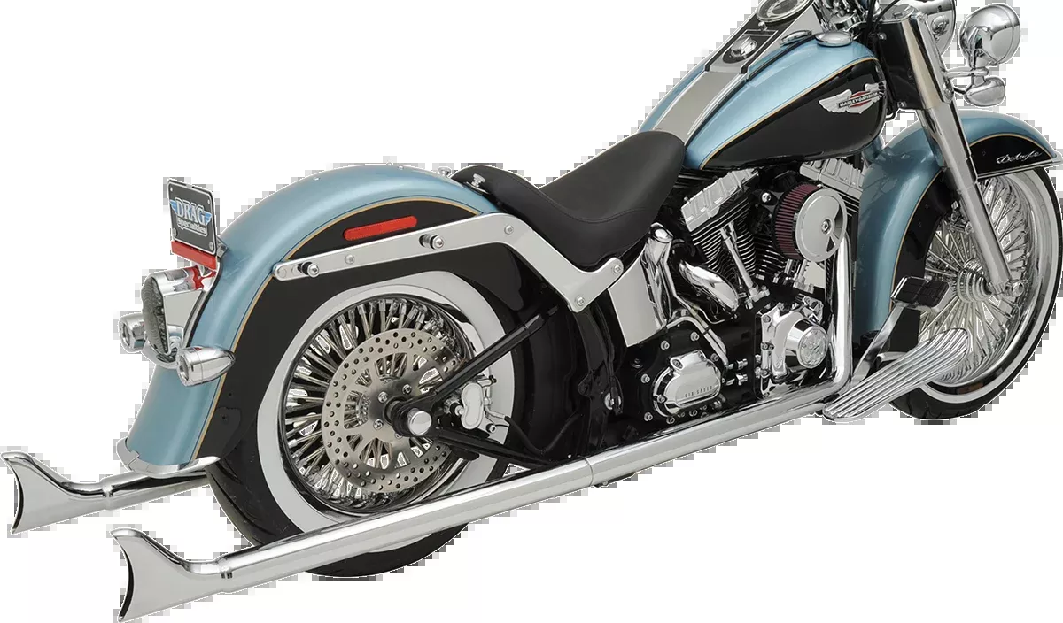 Bassani Chrome 36" Fishtail Exhaust Without Baffles 07-17 Harley Softail FLSTNI