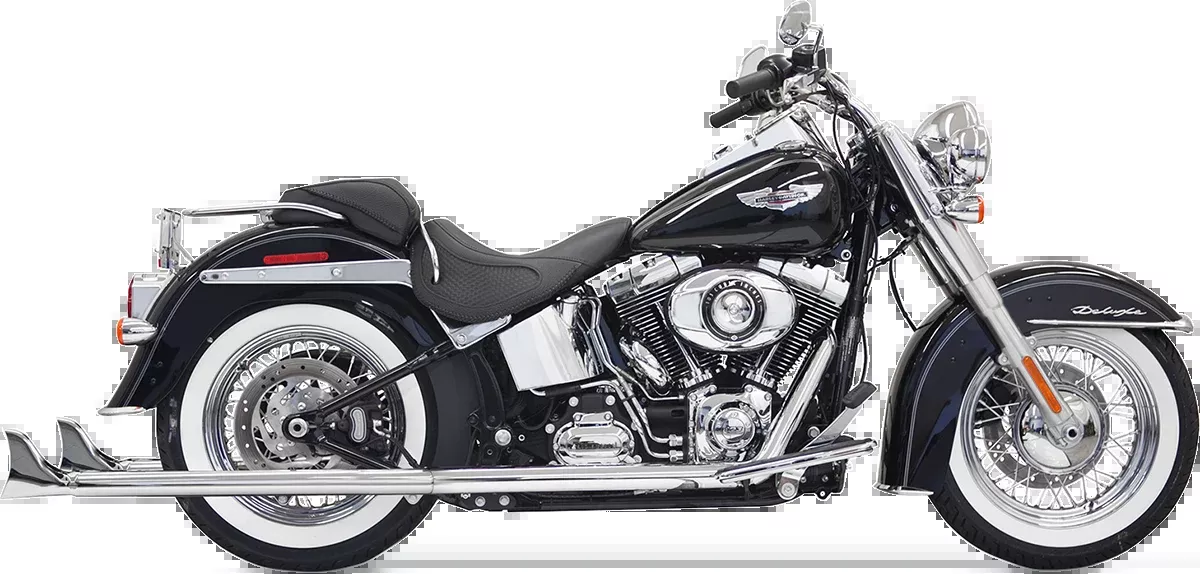 Bassani Chrome 36" True Dual Fishtail Exhaust 2007-2017 Harley Softail Models