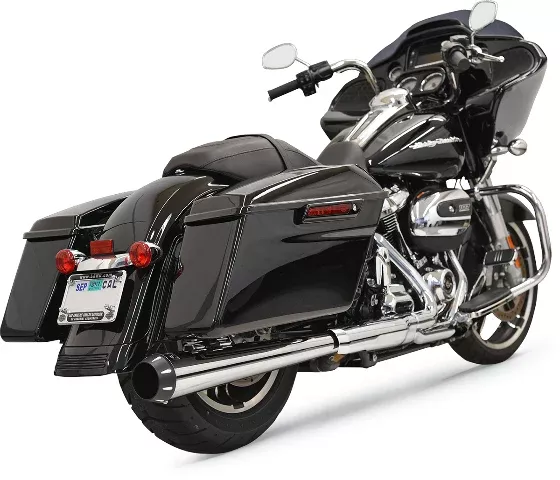 Bassani Chrome 4" DNT Slip On Exhaust Muffler for 2017-2026 Harley Touring FLHR
