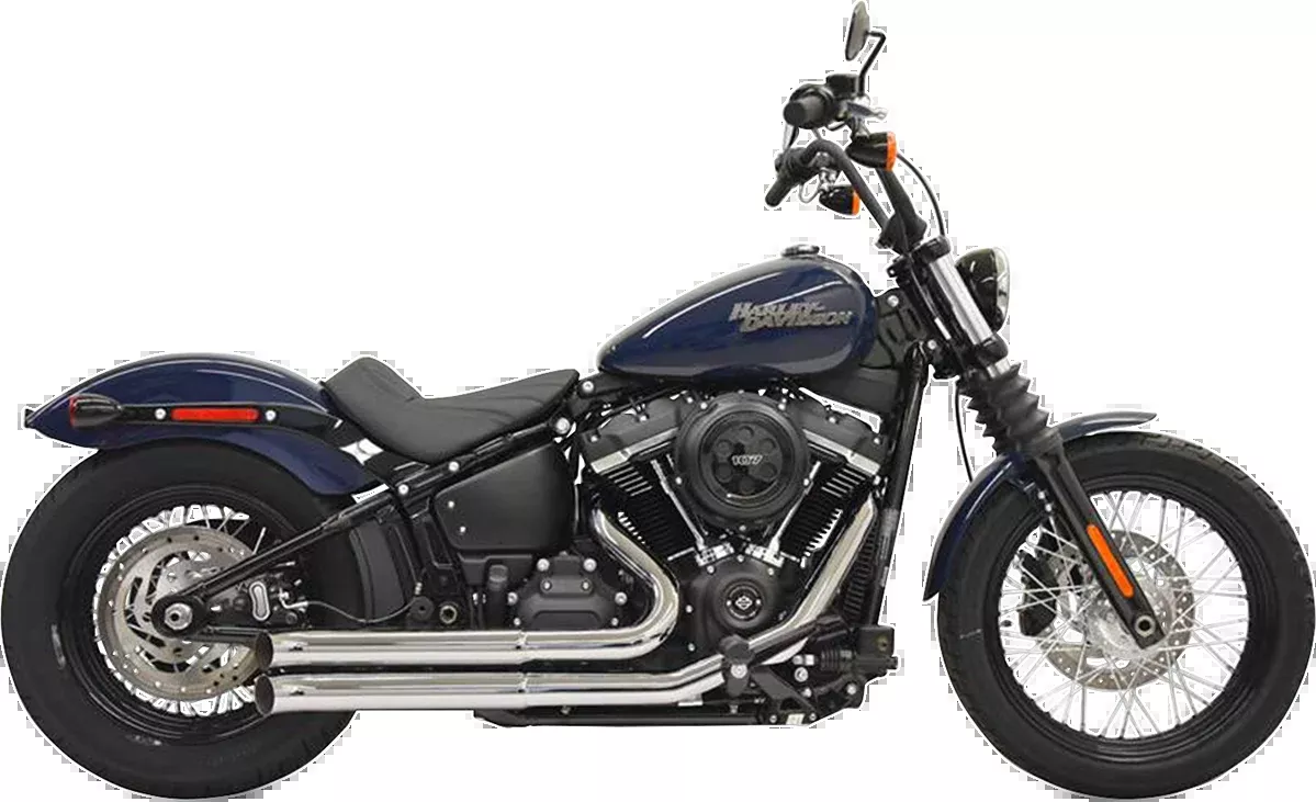 Bassani Chrome Slash Cut Pro Street Exhaust for 2018-21 Harley Softail FXBB FXLR