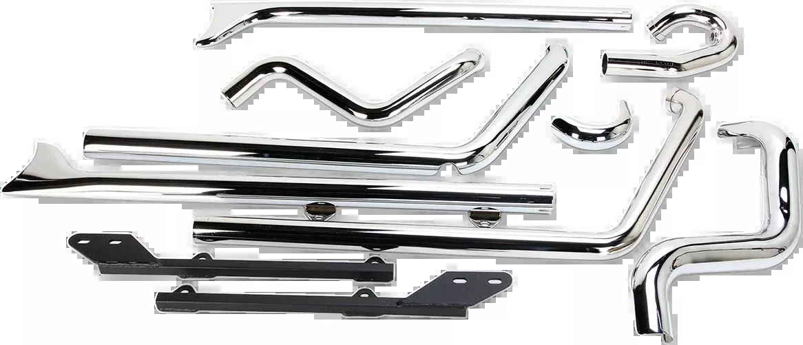 Bassani Chrome True Dual 36" Fishtail Exhaust 2007-2017 Harley Softail FLSTNI