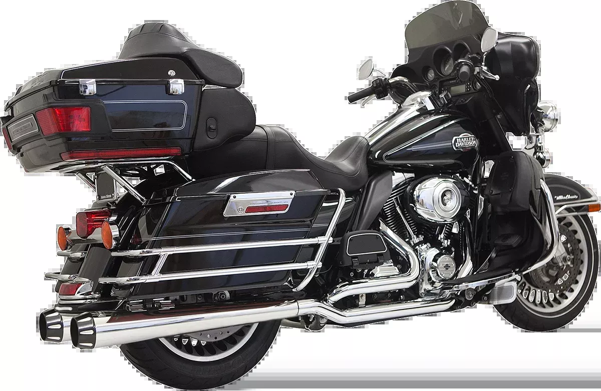 Bassani Chrome True Dual Down Under Exhaust 2009-2016 Harley Touring FLHX FLHR