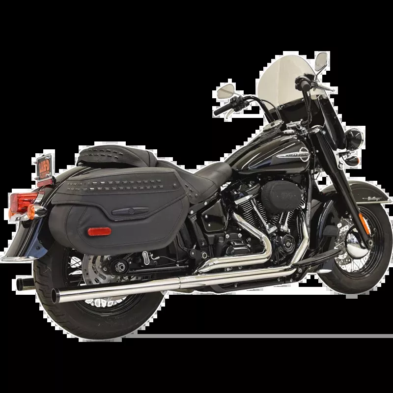 BASSANI DUAL EXHAUST STRAIGHT CAN CHROME HARLEY DAVIDSON SOFTAILS 18-25