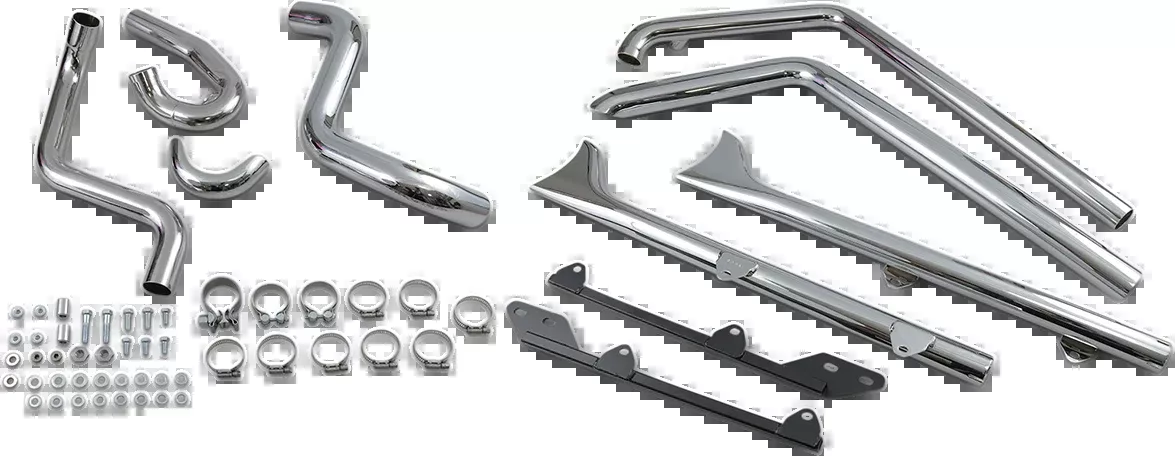 Bassani Fishtail True Dual Exhaust System without Baffles 2007-17 Harley Softail