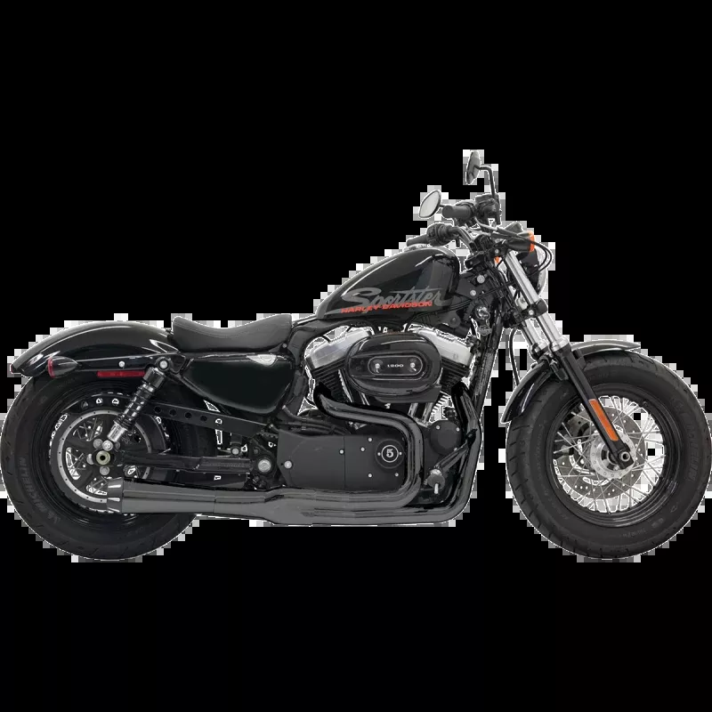 BASSANI MEGA POWER 2:1 BLACK HARLEY SPORTSTER MODELS 06-13