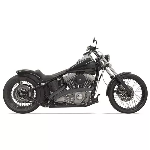 Bassani Radial Sweepers Exhaust for Harley Softail & Dyna - Black / Black Shields