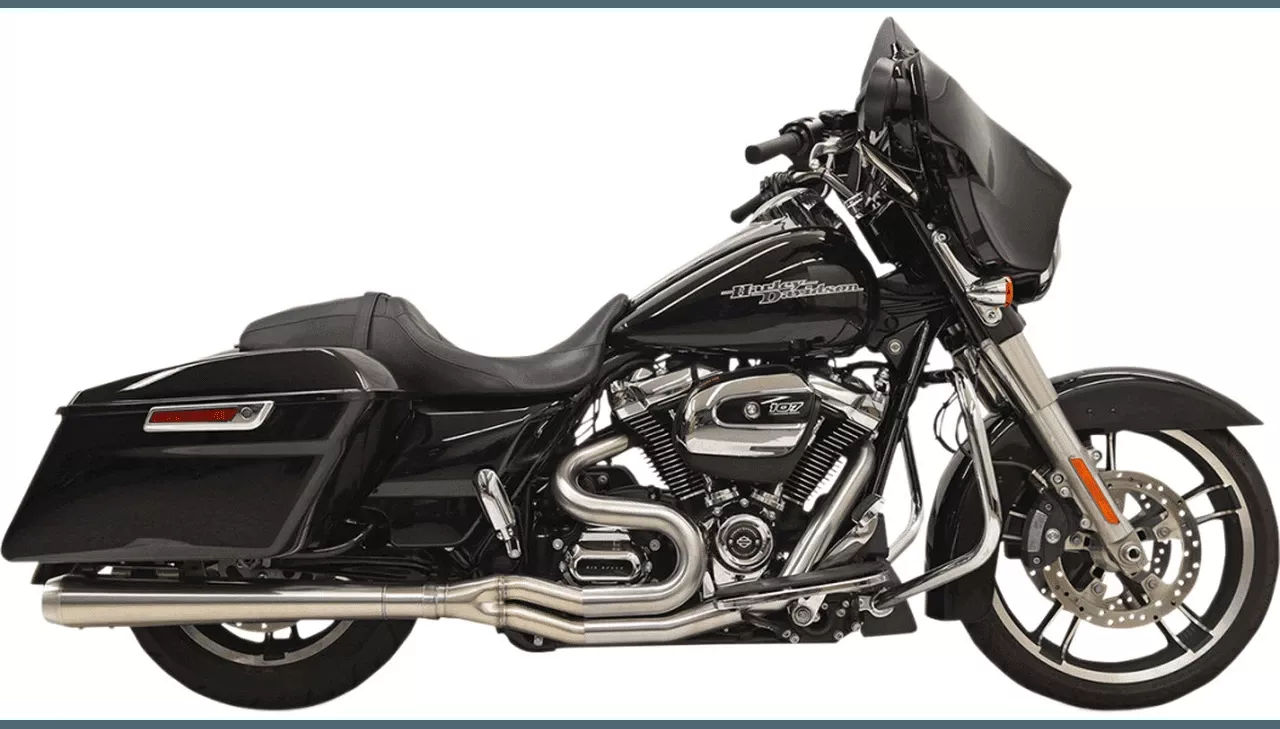Bassani Road Rage III 2-onto-1 Stainless Steel Exhaust System for '17-Up Harley Davidson Touring Models - Megaphone