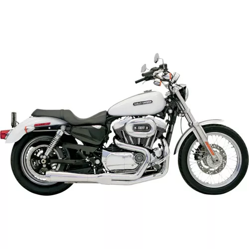 Bassani Short Upswept Road Rage 2-into-1 Exhaust System for 1986-2003 Harley Sportster - Black