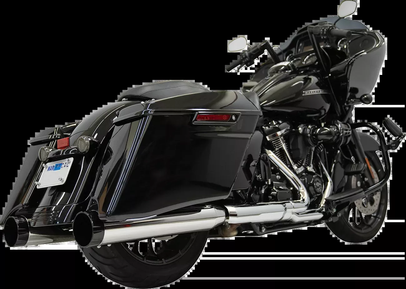 Bassani Straight Can Exhaust Chrome Mufflers for 2017-2026 Harley Touring Bagger