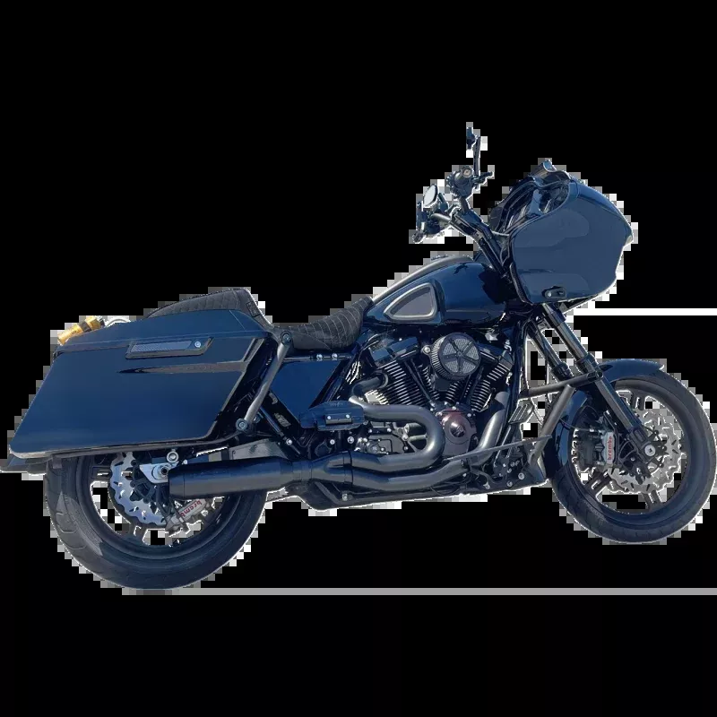 BASSANI SUPERBIKE BLACK EXHAUST MID LENGTH HARLEY DAVIDSON BAGGERS 17-26