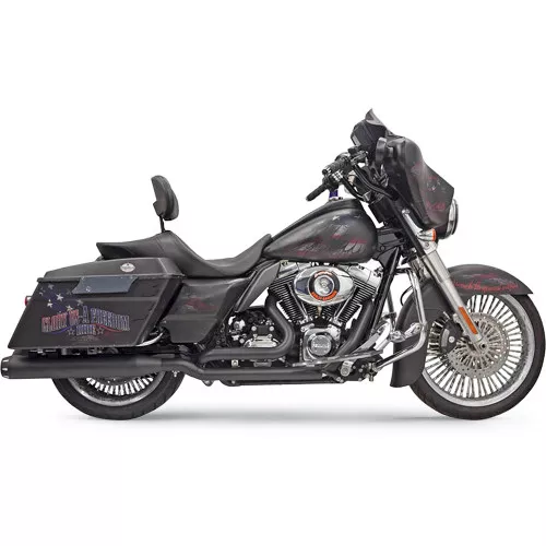 Bassani True-Dual Down Under Headpipes for 2009-2016 Harley Touring - Black