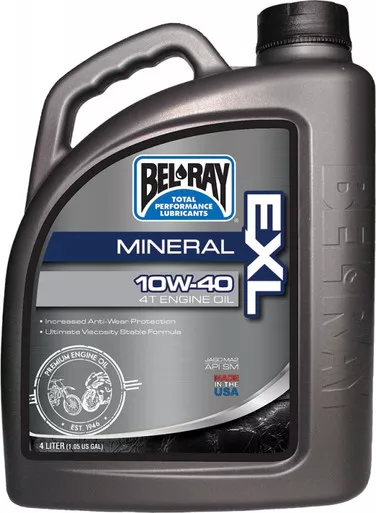 Bel-Ray Exl Mineral 4T Engine Oil 10W- 40 4-Liter - 99090-B4LW