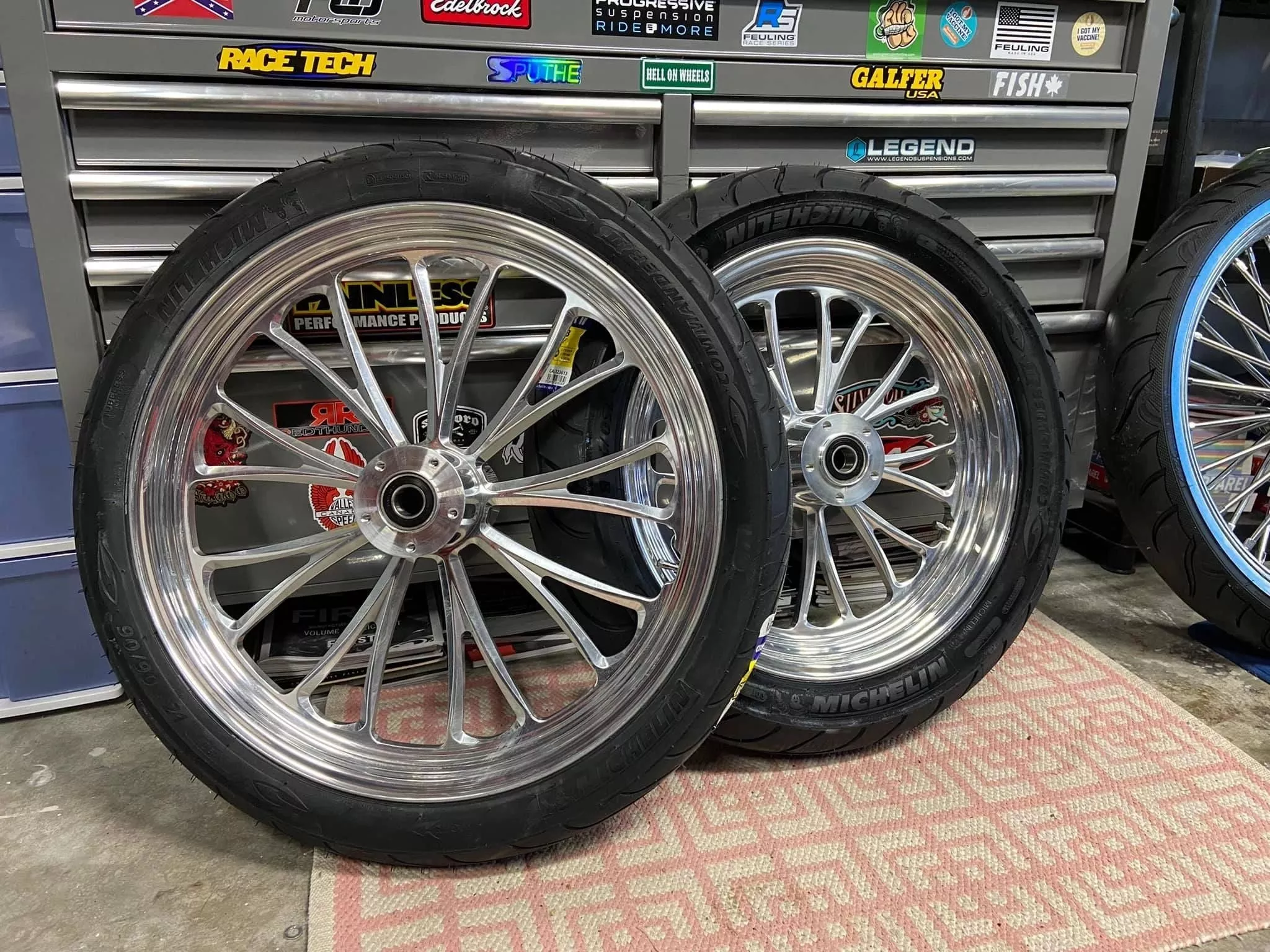 BILLET WHEEL PACKAGE 21/18″ WITH TIRES HARLEY DAVIDSON SPORTSTER MODELS