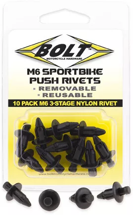 Bolt M6 Three Stage Push Rivet Kit 10/Pk - 2005-6SRIV