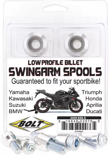 Bolt Swingarm Spools (Silver) - 2009-SSS.S